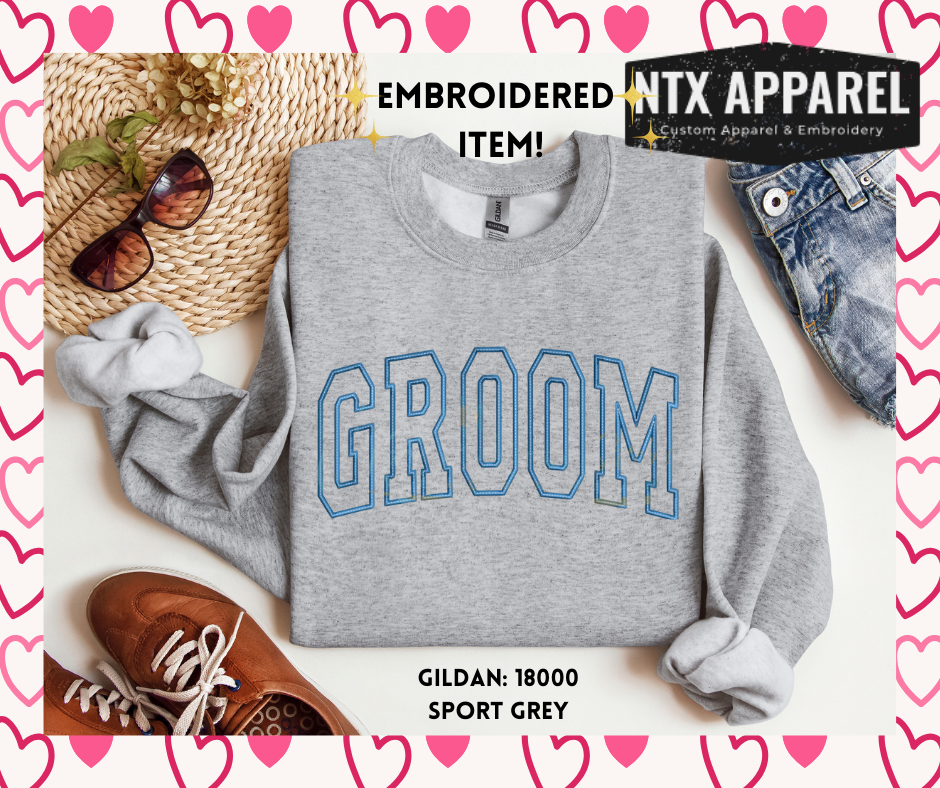 Basic Groom Embroidered Crewneck Sweatshirt