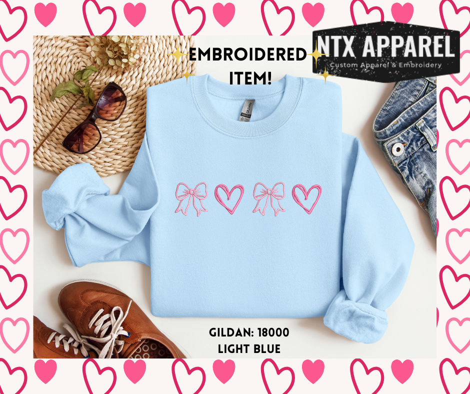 Coquette Valentine's Embroidered Sweatshirt