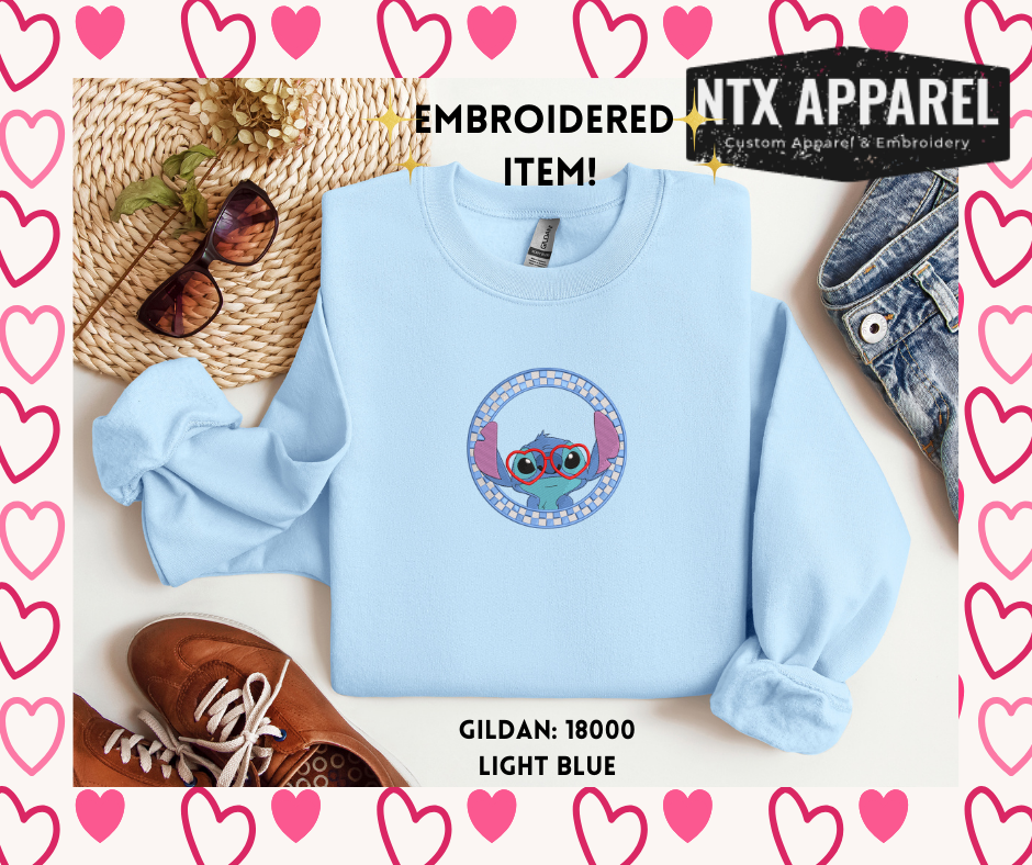 Stitch Embroidered Crewneck Sweatshirt