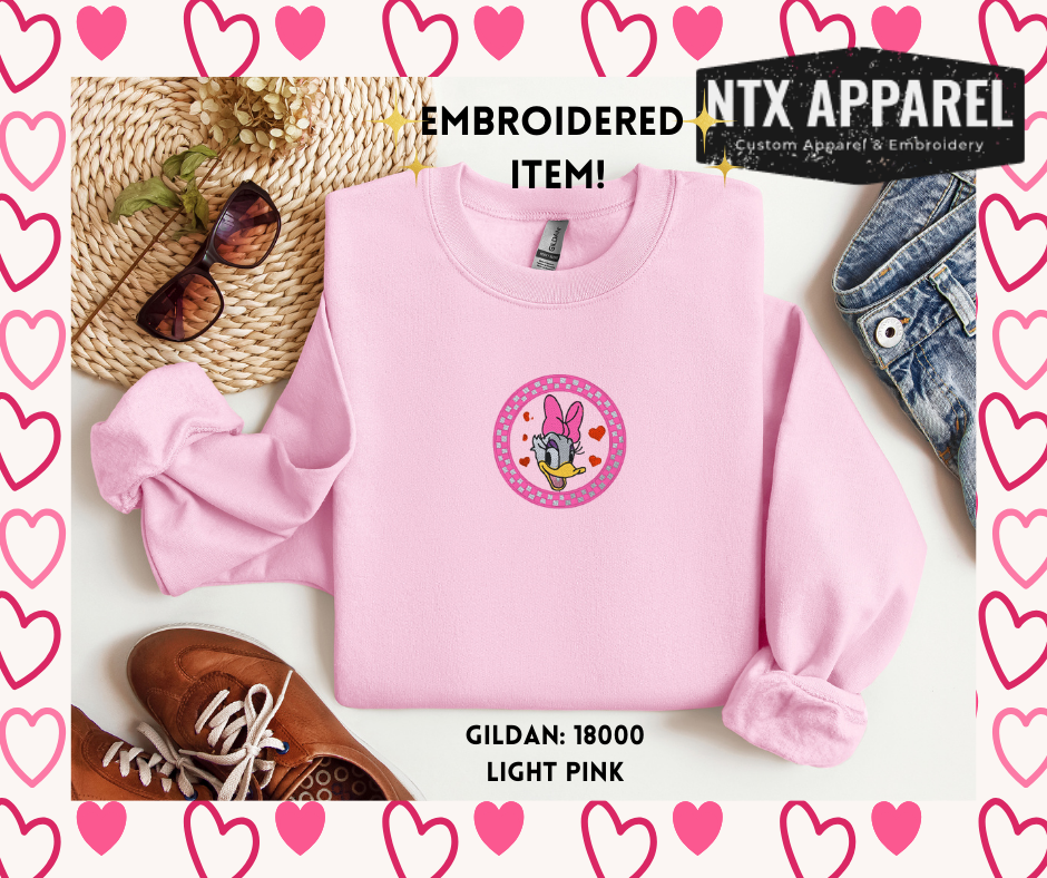 Daisy Embroidered Crewneck Sweatshirt