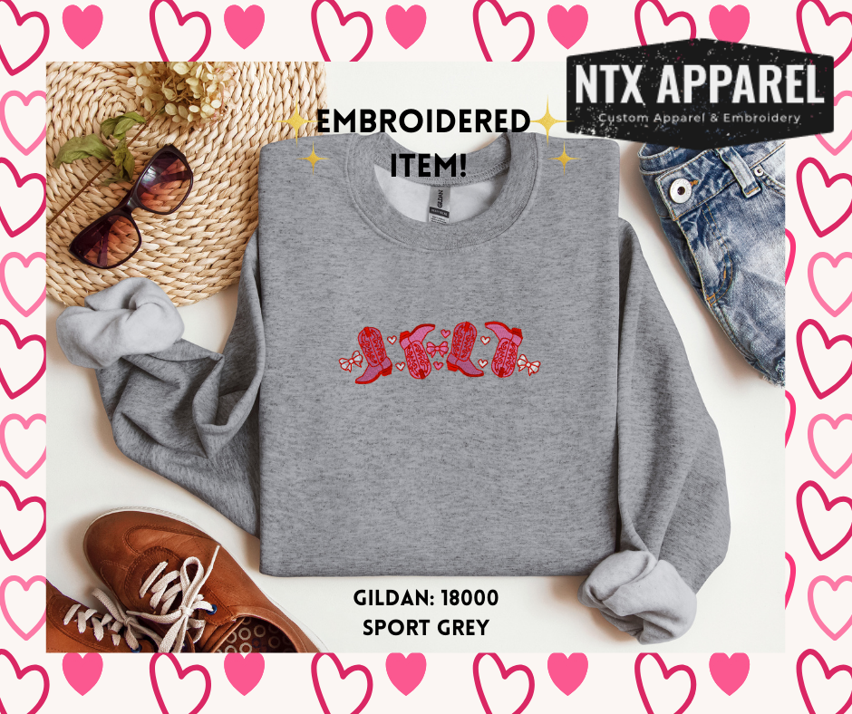 Let's Go Girls Embroidered Crewneck Sweatshirt