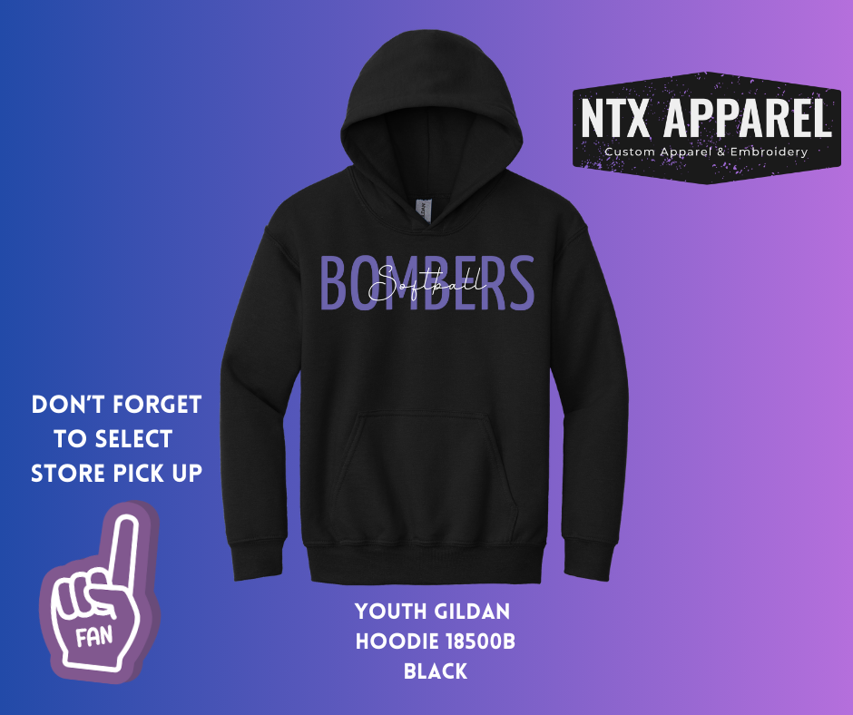 Purple and White Bombers- Youth Hoodie