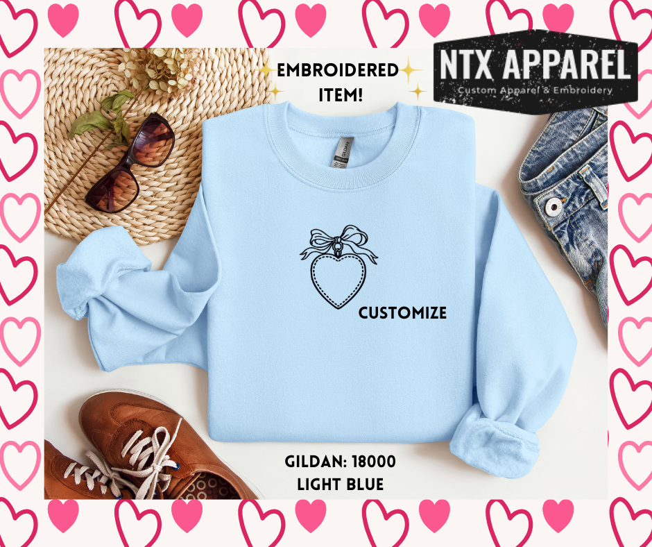 Single black Locket Embroidered Crewneck Sweatshirt