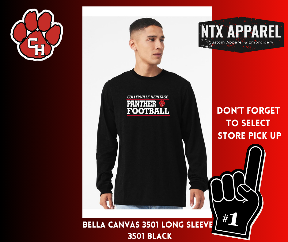 Panther Football Bella+Canvas Long Sleeved T-Shirt