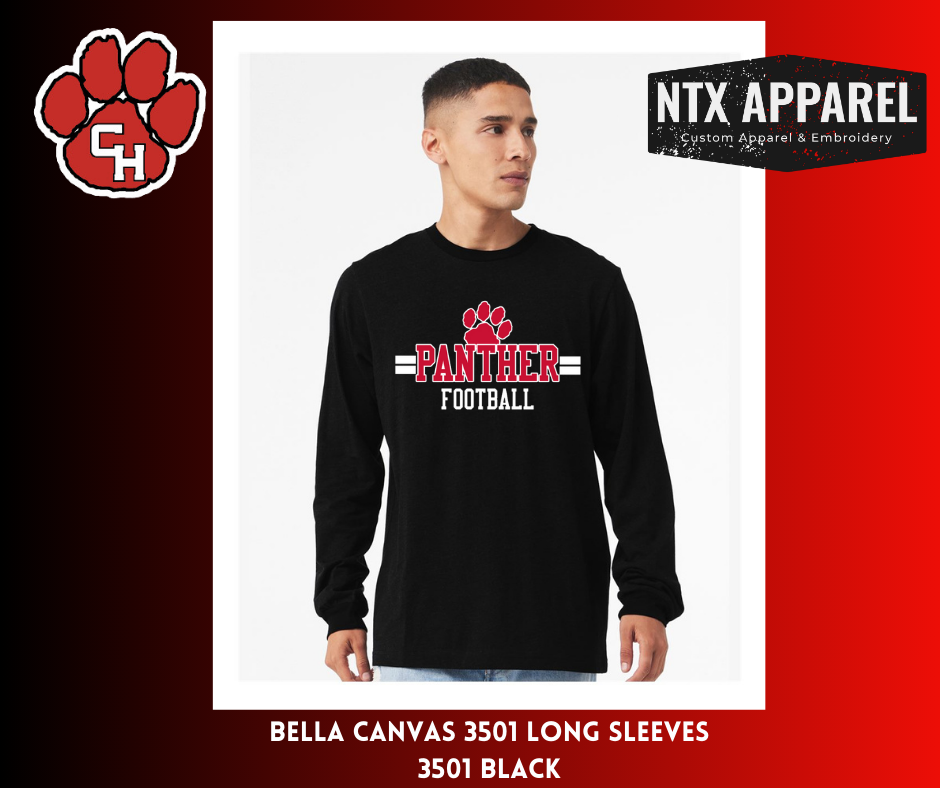 Panther Red & Black- Bella+Canvas Long Sleeved T-Shirt