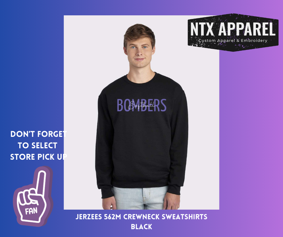 Purple & White Adult Crewneck Sweatshirt