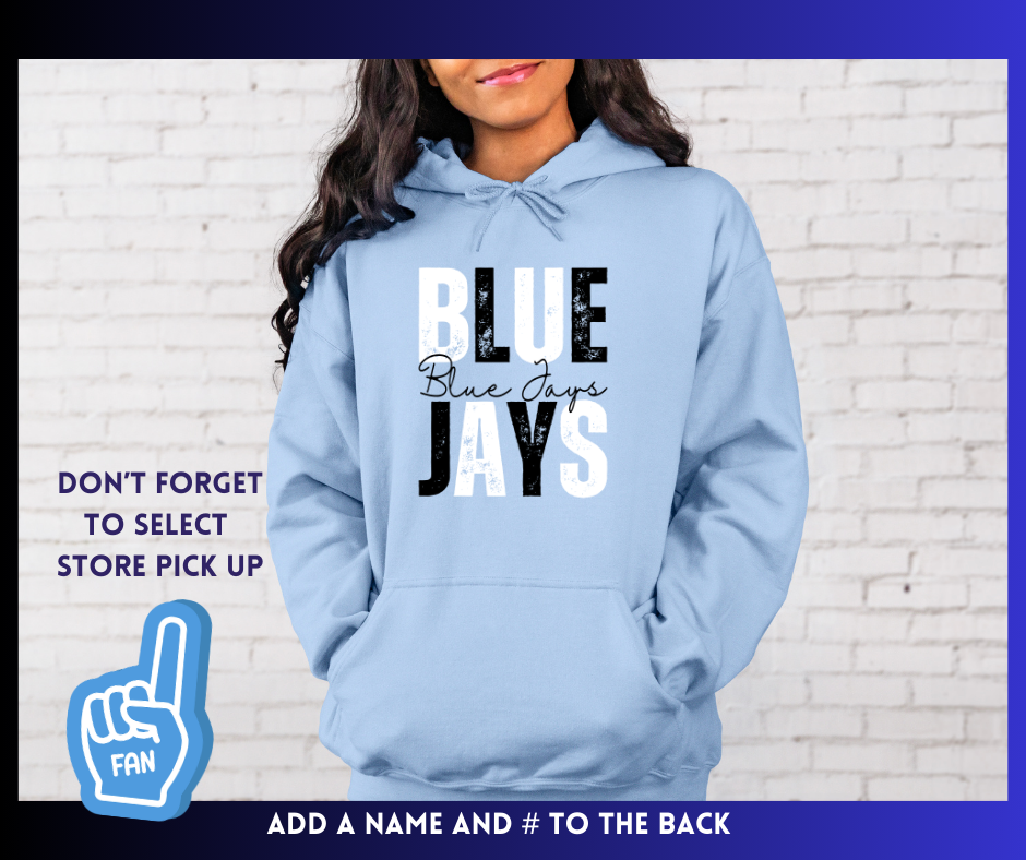 Blue Jays Black & White: Adult Hoodie