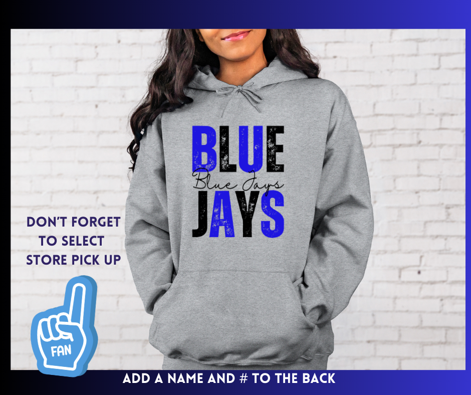 Blue Jays Black & Royal: Adult Hoodie