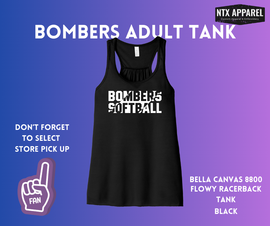 Bombers Fastball: Adult Flowy Racerback Tank Top