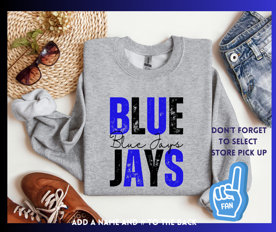 Blue Jays Black & Blue: Adult Crewneck Sweatshirt