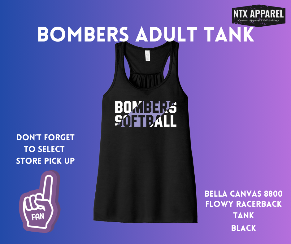 Bombers Offspeed: Adult Flowy Racerback Tank Top