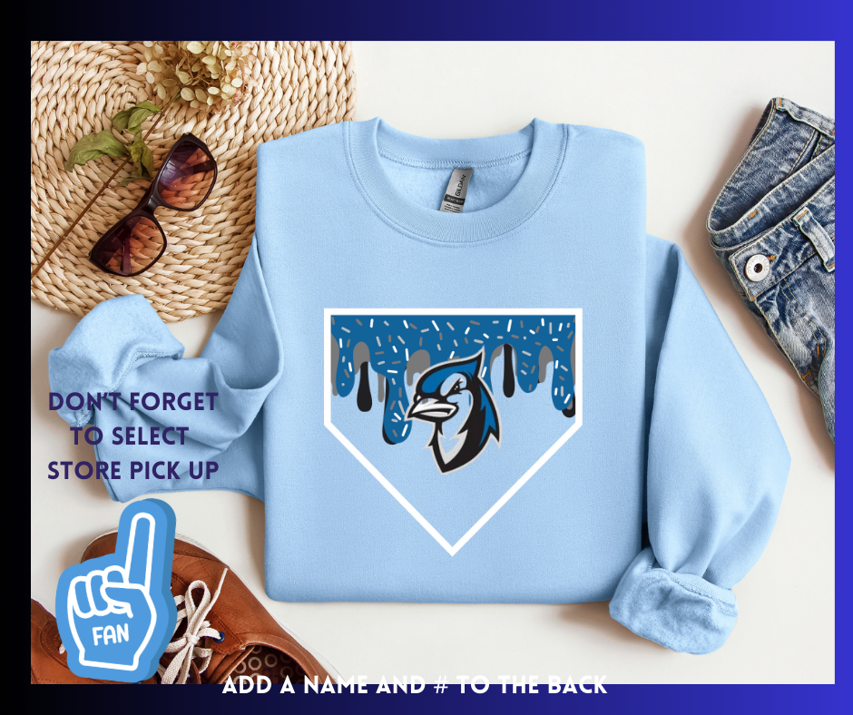Blue Jays Drip : Adult Crewneck Sweatshirt