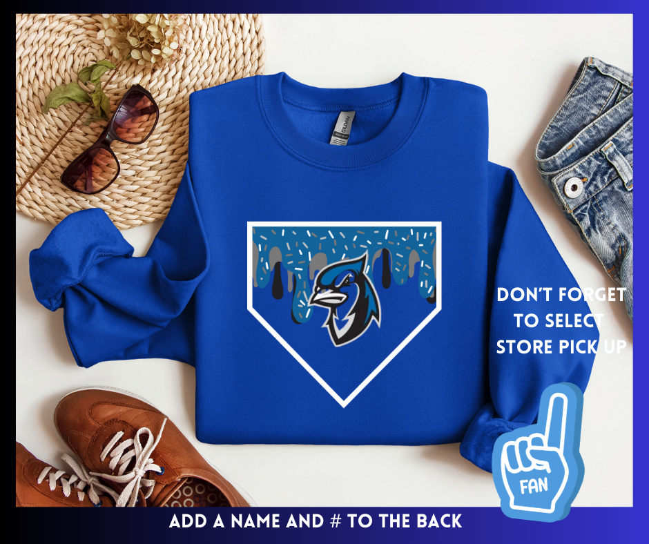 Blue Jays Drip : Adult Crewneck Sweatshirt