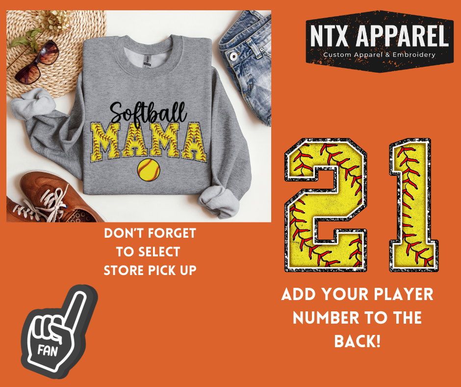 Crushers Softball Mama: Adult Crewneck Sweatshirt