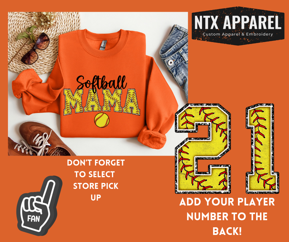 Crushers Softball Mama: Adult Crewneck Sweatshirt