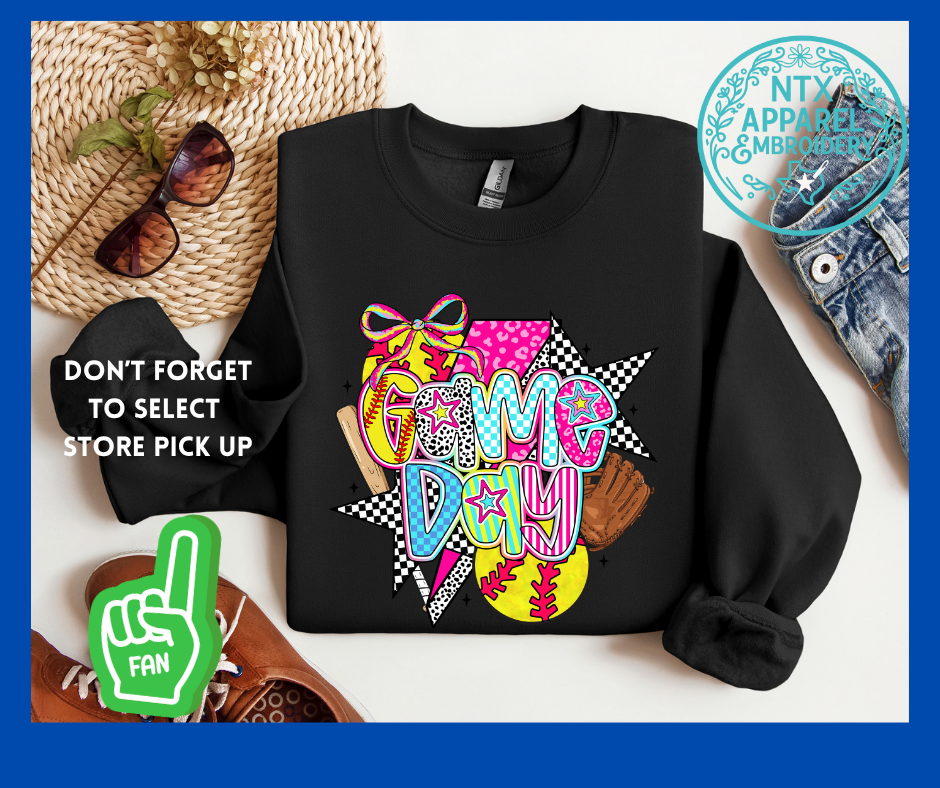 Diamond Crushers Preppy Game Day: Adult Crewneck Sweatshirt