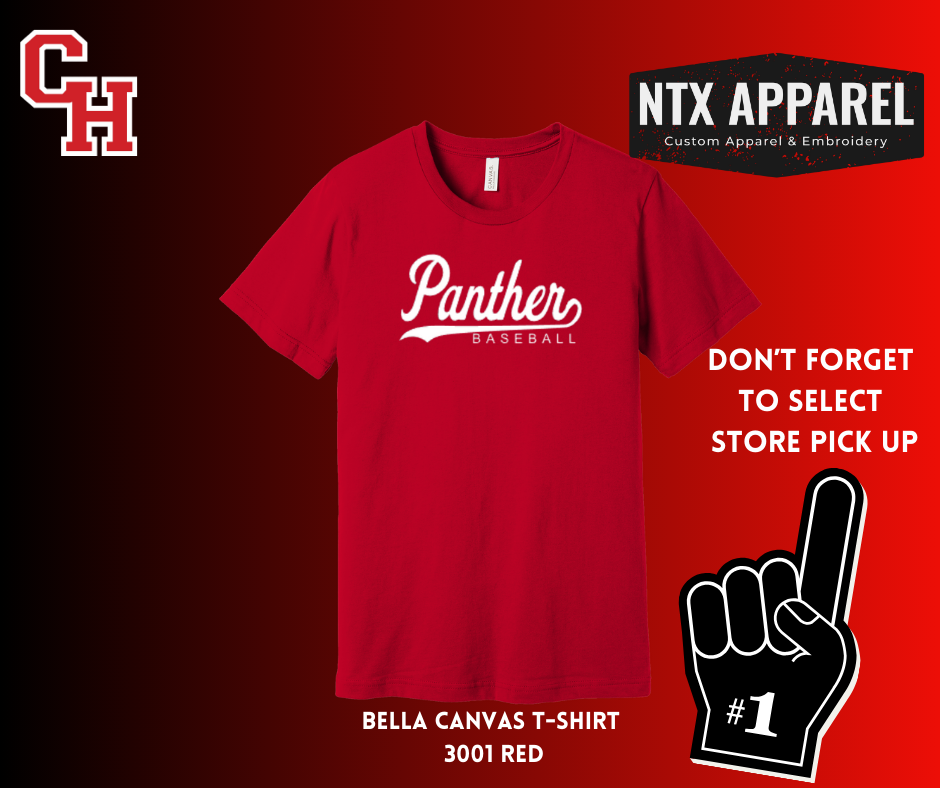 CHHS Baseball Panther Script T-Shirt