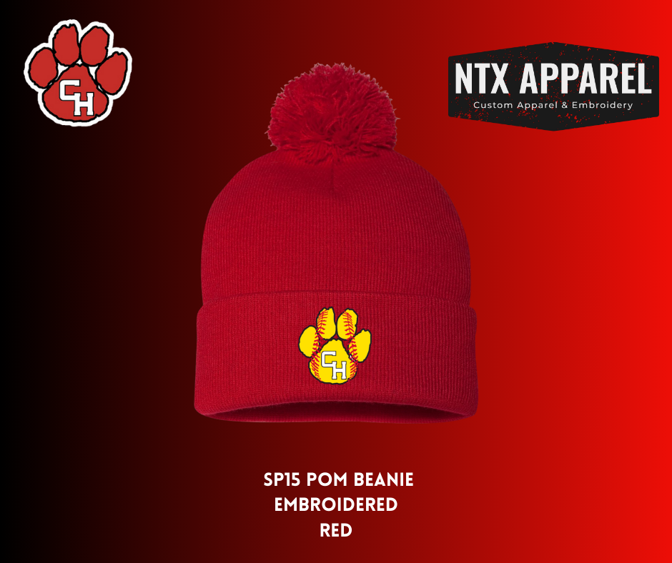 CHHS Softball Embroidered Pom Beanie