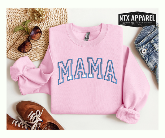 Basic Mama Embroidered Crewneck Sweatshirt