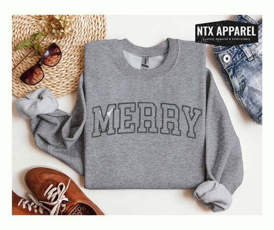 Merry Embroidered Crewneck Sweatshirt