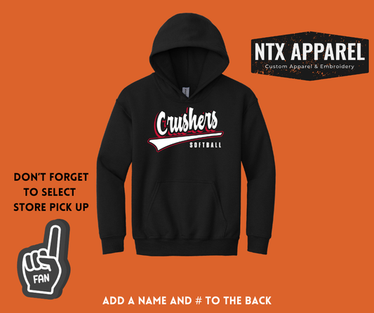 Crushers Red & Black: Youth Hoodie