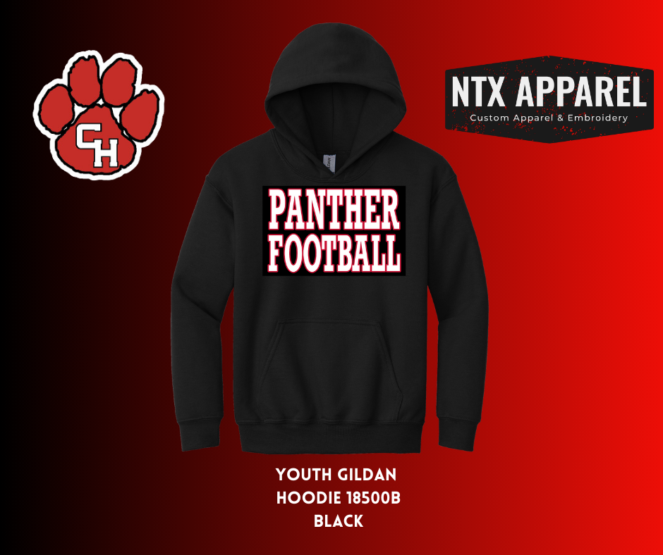 Panther Football Block- Youth Hoodie