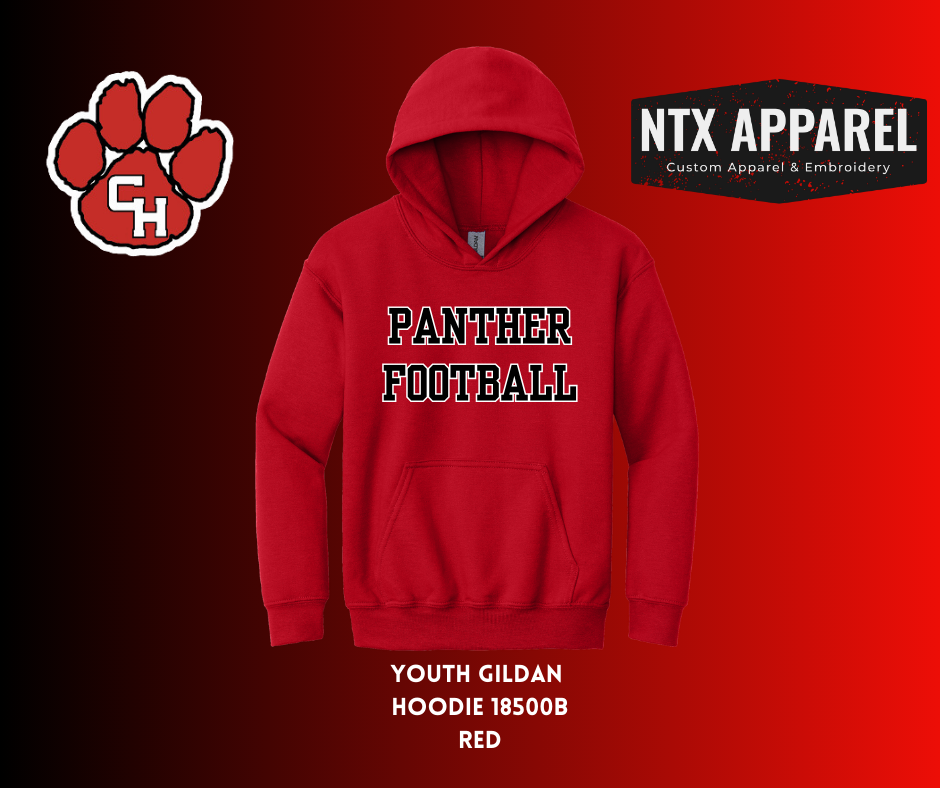 Panther Football Block- Youth Hoodie