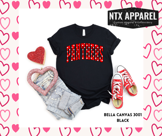 Panther Hearts Valentine T-Shirt