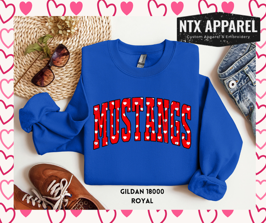 Mustang Red Valentine Crewneck Sweatshirt