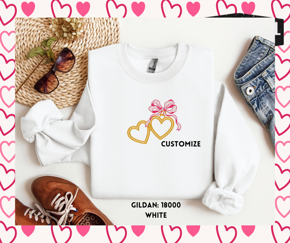 Double Gold Locket Embroidered Crewneck Sweatshirt