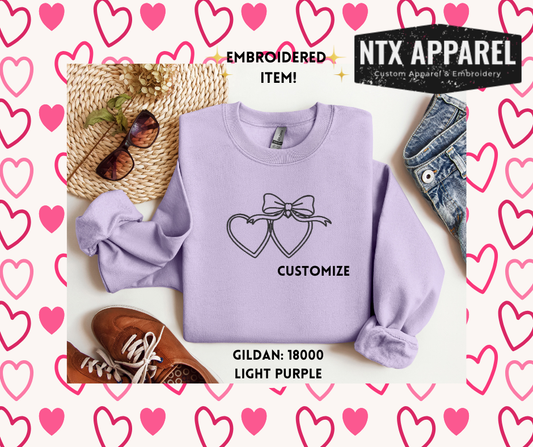 Double black  Locket Embroidered Crewneck Sweatshirt