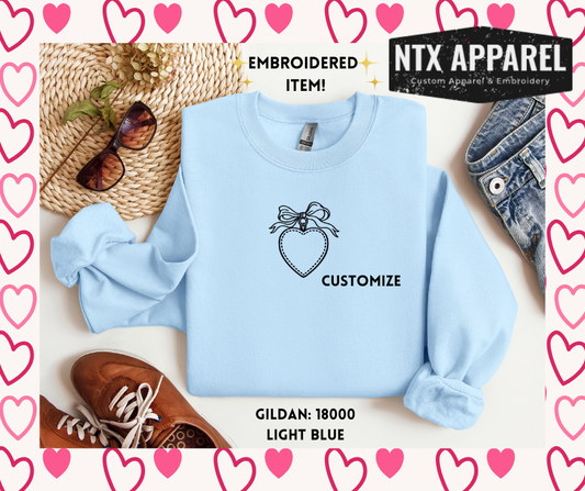 Single black Locket Embroidered Crewneck Sweatshirt