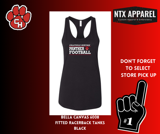 Panther Football- Fitted Racerback Tank Top