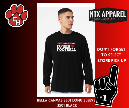 Panther Football Bella+Canvas Long Sleeved T-Shirt