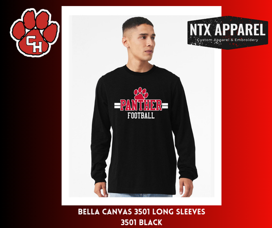 Panther Red & Black- Bella+Canvas Long Sleeved T-Shirt