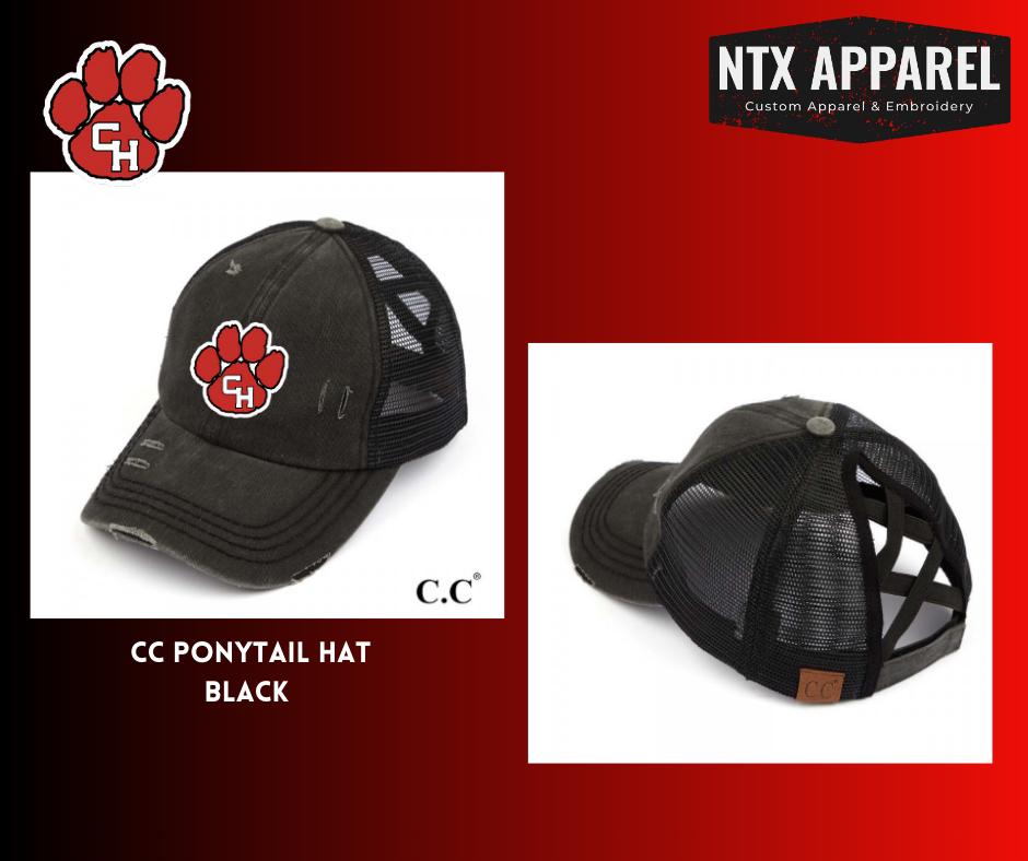 Panther Paw Logo Pony Tail Hat