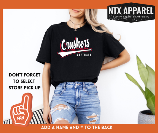 Crushers Red & Black: Adult T-Shirt