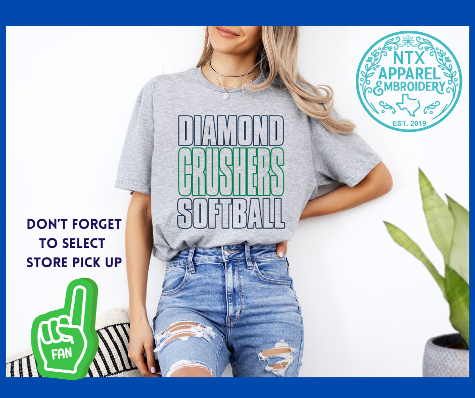 Diamond Crushers Green & Navy: Adult T-Shirt