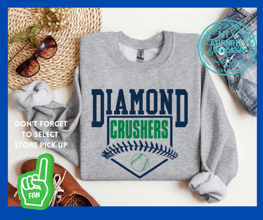 Diamond Crushers Home Run:  Adult Crewneck Sweatshirt