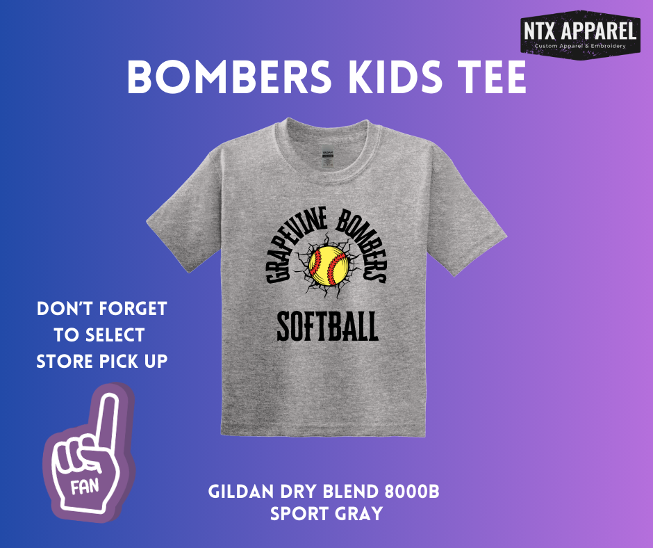 Grapevine Bombers Black: Youth T-Shirt