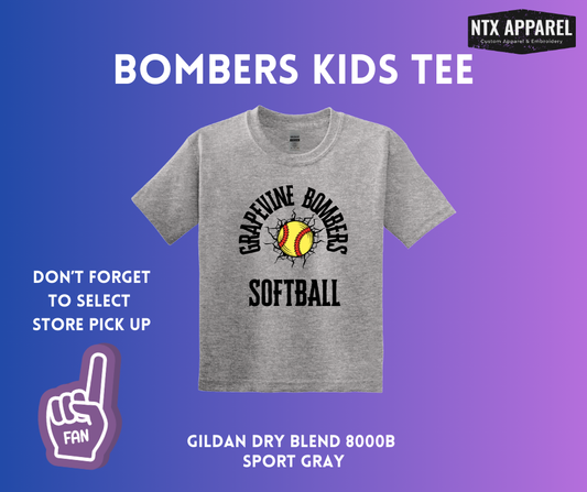 Grapevine Bombers Black: Youth T-Shirt