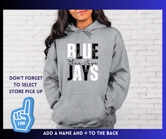 Blue Jays Black & White: Adult Hoodie