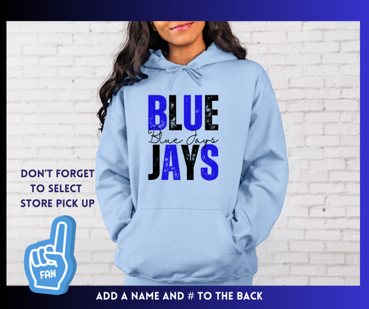 Blue Jays Black & Royal: Adult Hoodie