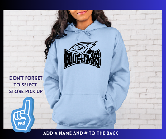 Blue Jays Black Print : Adult Hoodie