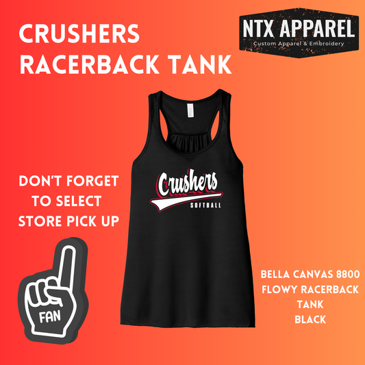 Crushers Red & Black: Adult Flowy Racerback Tank Top