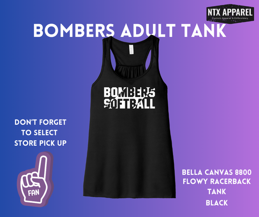 Bombers Fastball: Adult Flowy Racerback Tank Top