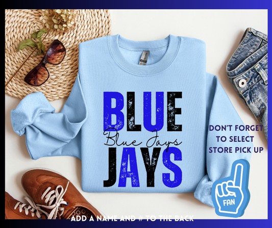Blue Jays Black & Blue: Adult Crewneck Sweatshirt