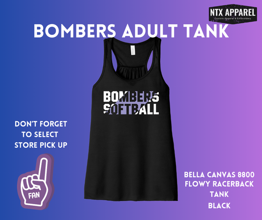 Bombers Offspeed: Adult Flowy Racerback Tank Top