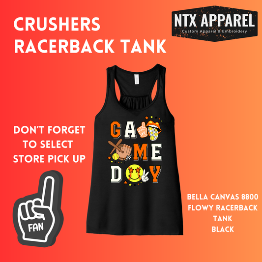 Crushers Game Day: Adult Flowy Racerback Tank Top