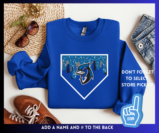 Blue Jays Drip : Adult Crewneck Sweatshirt